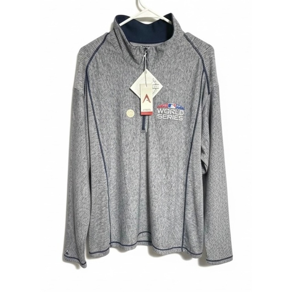Antigua 2018 World Series Red Sox Mens XXL 1/4 Zip Pullover Navy Heather Tempo